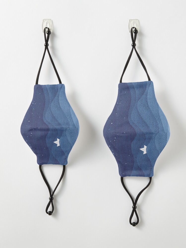 Alternate view of blue ocean waves, sailboat ocean stars Mask