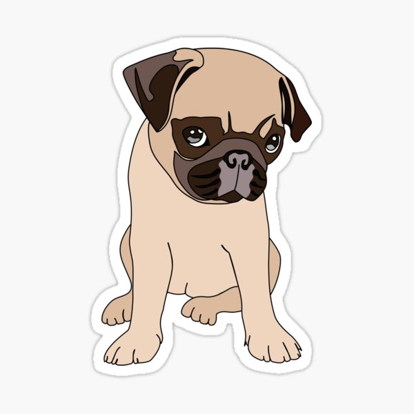 Pug puppy dog love pugs and kisses christmas pugalier pugalug Sticker