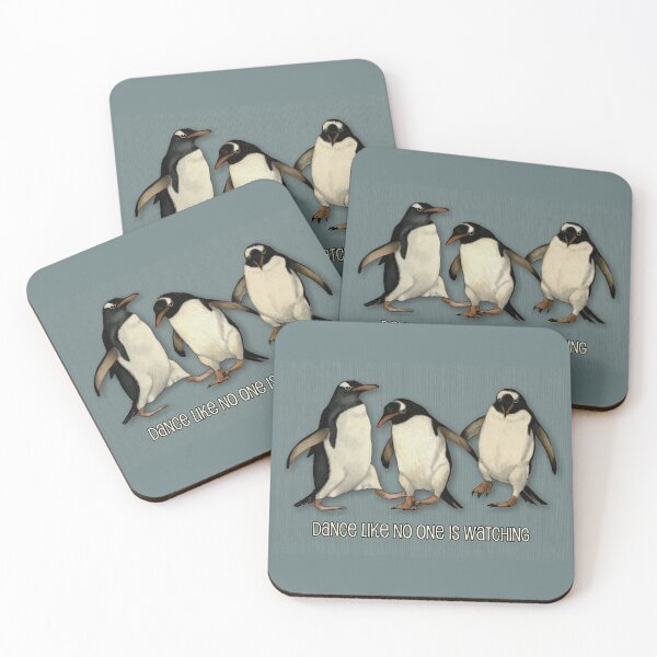 Item preview, Dance Like No One is Watching Penguin Trio Illustration designed and sold by JoyfulWhimsy.