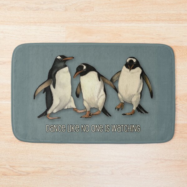 Item preview, Dance Like No One is Watching Penguin Trio Illustration designed and sold by JoyfulWhimsy.