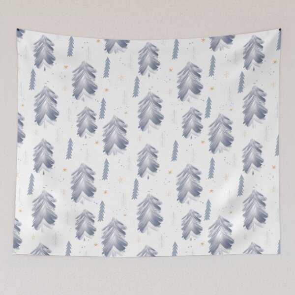 Item preview, Winter 2020 Christmas Pattern White  // Christmas Trees, Stars designed and sold by BissyCollective.
