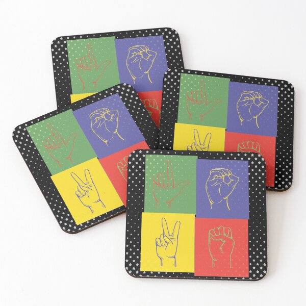 Item preview, Deaf Culture, Love pop art, colorful and fun for ASL and Deaf Community, American sign language designed and sold by Cheeky Companions.