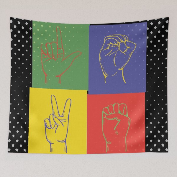Item preview, Deaf Culture, Love pop art, colorful and fun for ASL and Deaf Community, American sign language designed and sold by Cheeky Companions.