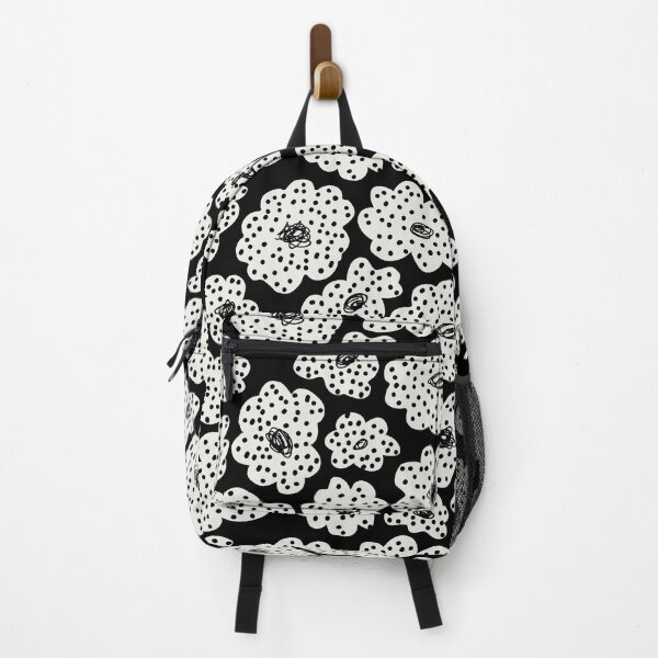 Item preview, Spotty black and cream retro floral on black designed and sold by misentangled.