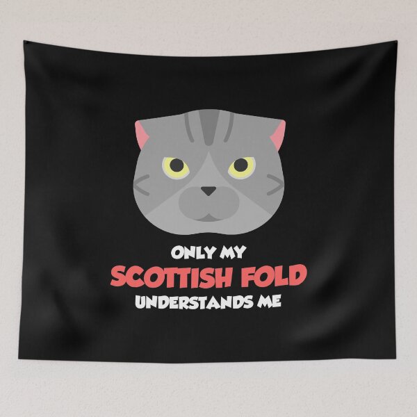 Item preview, Only My Cat Understands Me – Cute Fluffy Scottish Fold Kitty designed and sold by The Green Corner.