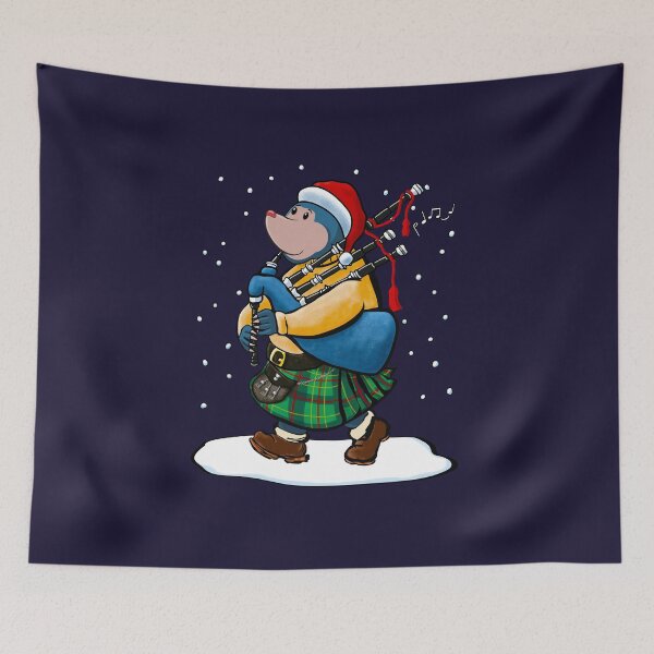Item preview, The Scottish Mole Of Kintyre Plays Bagpipes At Christmas! designed and sold by brodyquixote.