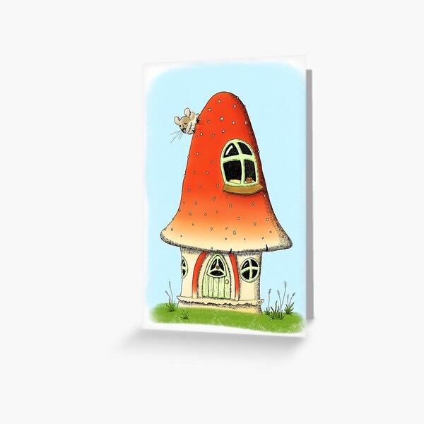 Foxglove Cottage Toadstool Mushroom Town Greeting Card Foxglove Cottage Toadstool Mushroom Town Greeting Card