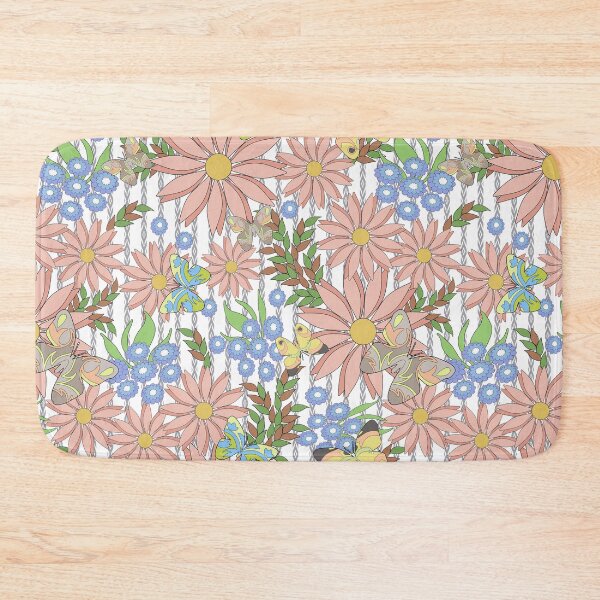 Item preview, cute floral pattern with butterflies on a white background striped. designed and sold by marinaklykva.