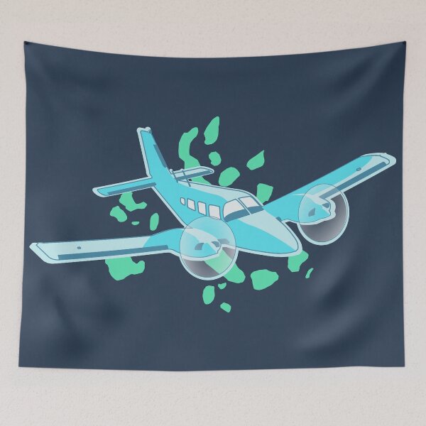 Item preview, Piper Seneca Aircraft Flying over Islands - Dark Blue Theme designed and sold by Ngaiseot.