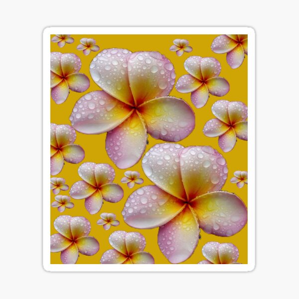 Item preview, Soft Tropical Yellow and Pink Frangipani Skirt designed and sold by Melissa Park.
