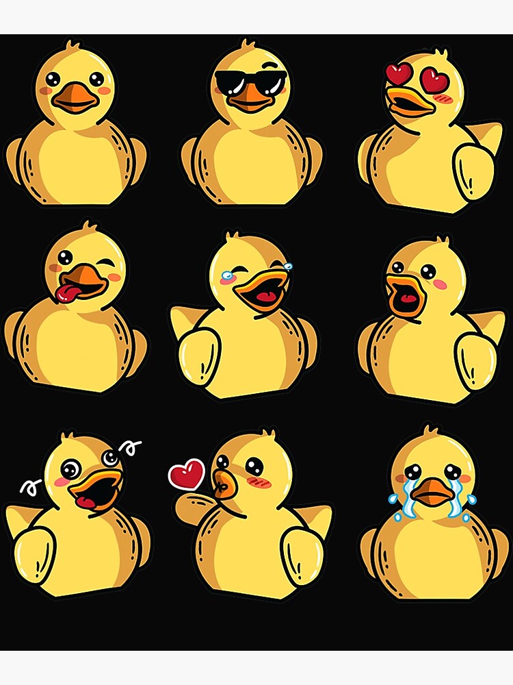 "Ducky Emojis Cool Duck Bath Toy" Poster for Sale by DeannaDavis01