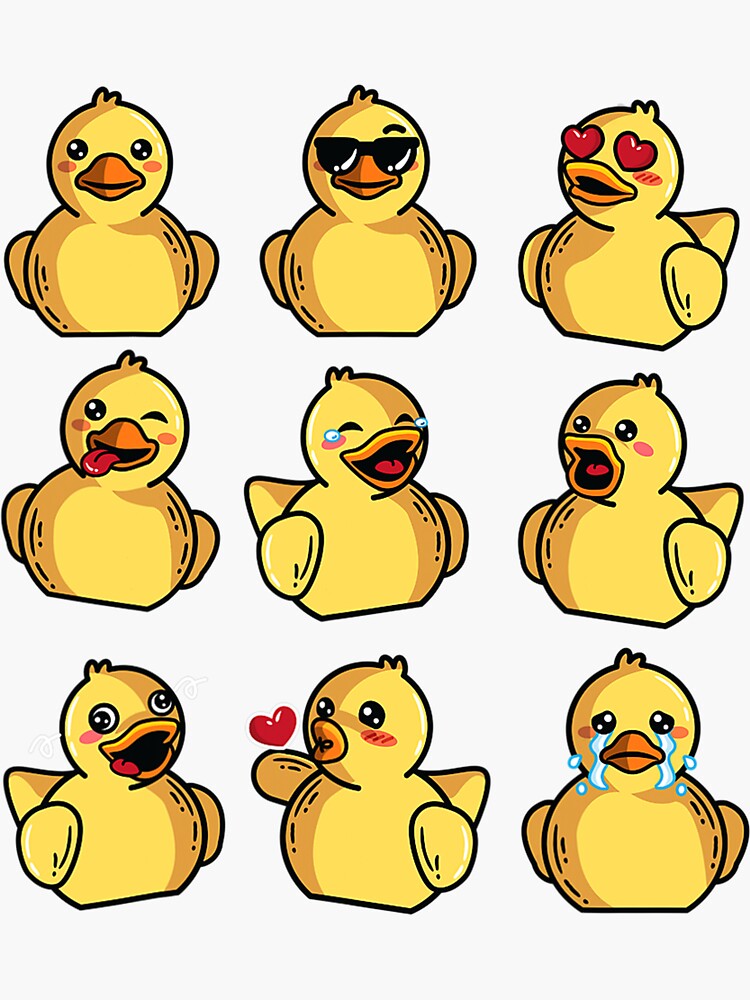 "Ducky Emojis Cool Duck Bath Toy" Sticker by DeannaDavis01 Redbubble