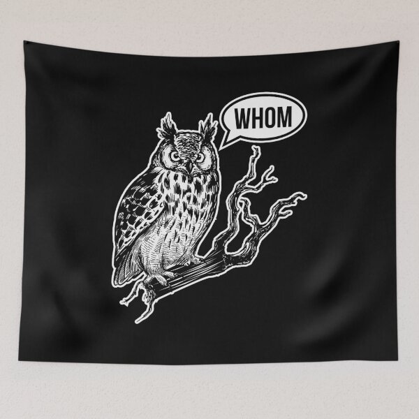 Item preview, Funny Grammar English Teacher Wise Owl Whom  designed and sold by The Junto Shop.