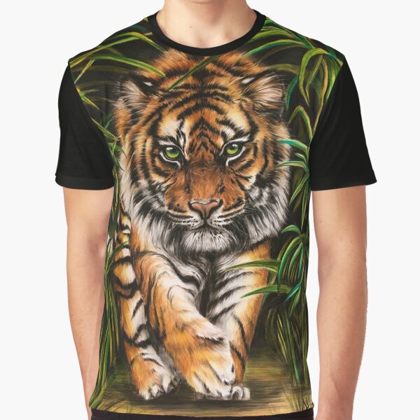 3d Tiger Pattern Print Mens Graphic Design Crew Neck Long Sleeve