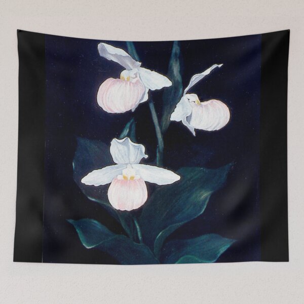 Item preview, Lady Slipper Orchid on Dark Background designed and sold by KarenZuk.