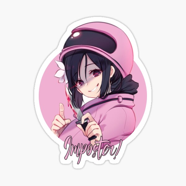 Sussy Baka Glossy Vinyl Sticker among Us Inspired Crewmate Anime