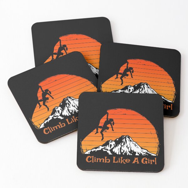 Item preview, Climb Like a Girl - Woman Rock Climbing  designed and sold by HeatherPore.