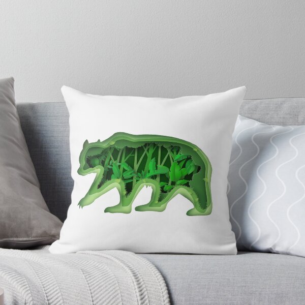 Item preview, Green forest and bear in paper art style designed and sold by WowStor3.