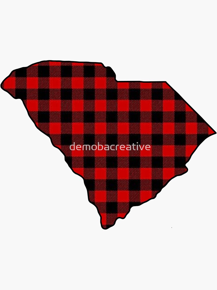 South Carolina In Buffalo Plaid by demobacreative