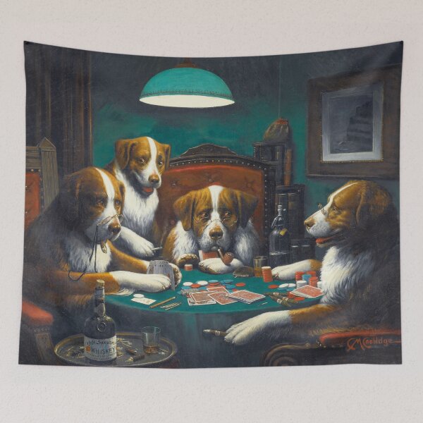Item preview, Dogs Playing Poker Tapestry designed and sold by RuumService.