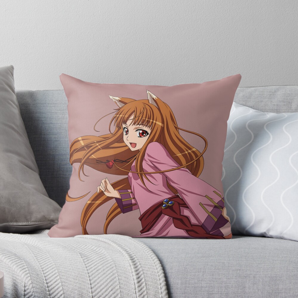 Latest Holo (Spice and Wolf) Throw Pillow by kawaiicrossing TP-1OR73LOW