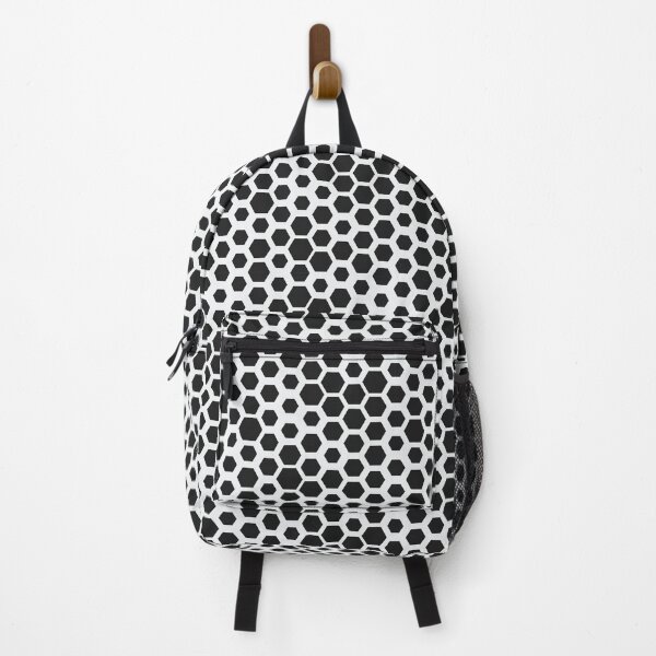 Item preview, hexagon monochrome black and white pattern designed and sold by Natbasil.
