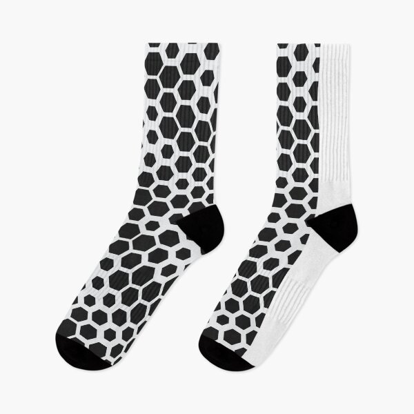 Item preview, hexagon monochrome black and white pattern designed and sold by Natbasil.