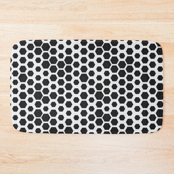 Item preview, hexagon monochrome black and white pattern designed and sold by Natbasil.