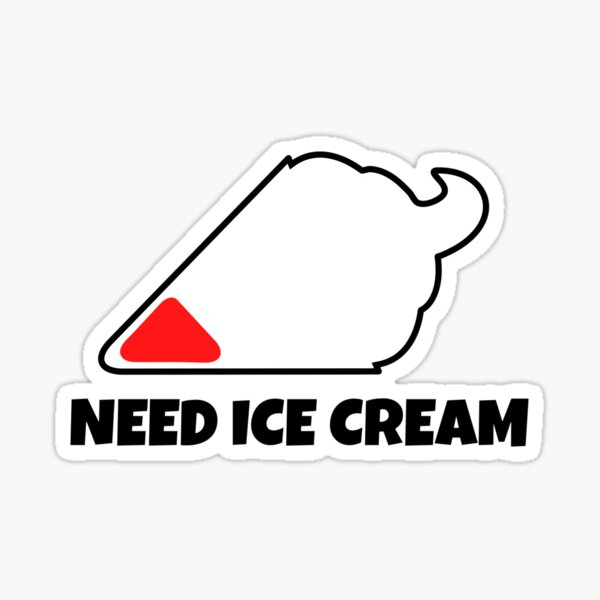Need Ice Cream Battery Sticker