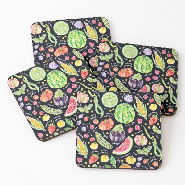 Item preview, Summer Harvest Pattern Annotated - Dark designed and sold by beccaboyce.