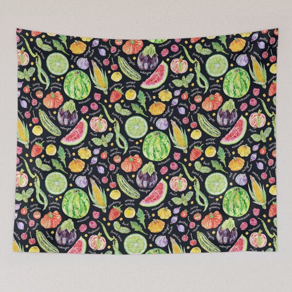 Item preview, Summer Harvest Pattern Annotated - Dark designed and sold by beccaboyce.