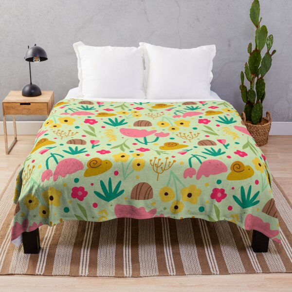 Item preview, Snails and flowers Mint designed and sold by printmesomecolo.
