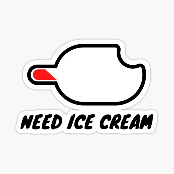 Need Ice Cream Battery Sticker