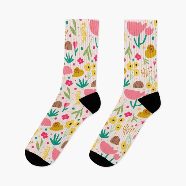 Item preview, Snails and flowers Baby pink designed and sold by printmesomecolo.