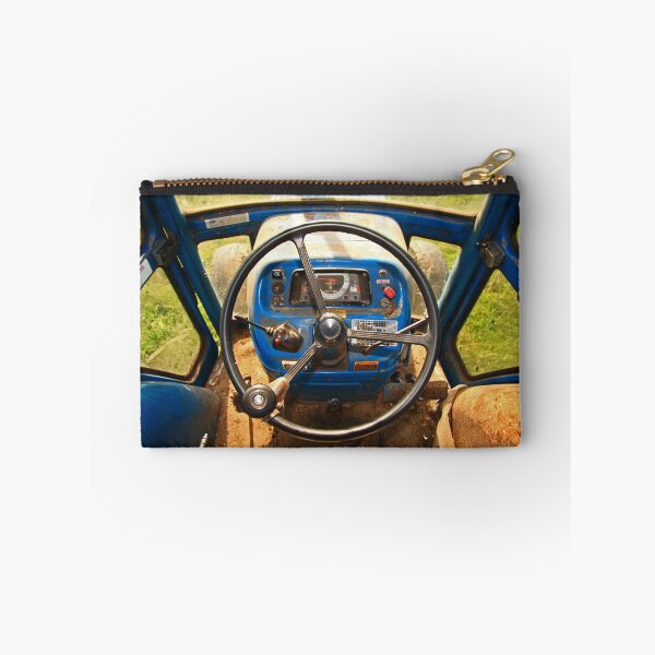 Item preview, Old blue tractor cab photo with wheel and pedals designed and sold by JHMimaging.