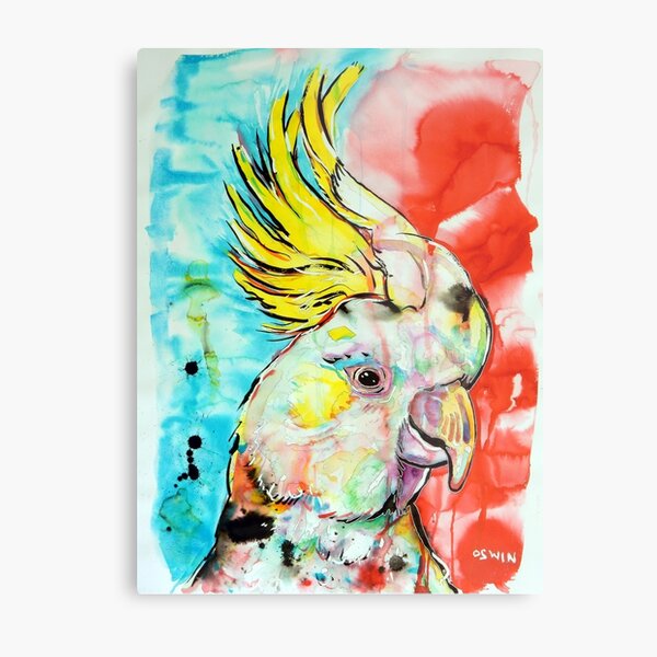 Red and Blue Cockatoo Metal Print