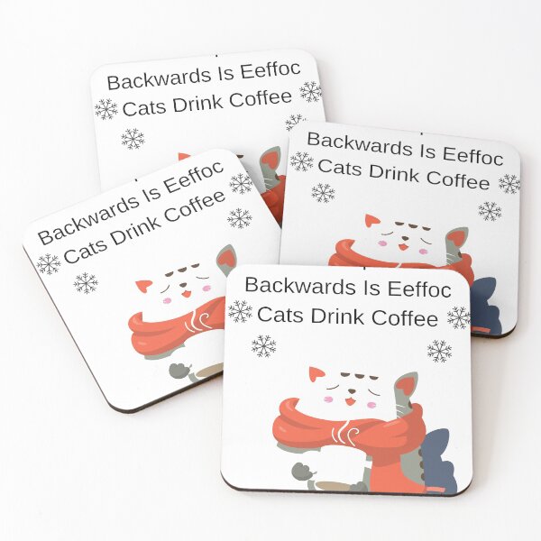 Item preview, Coffee Spelled Backwards Is Eeffoc Cats Drink,Coffee Funny,Coffee Vintage Funny, designed and sold by piskwi.