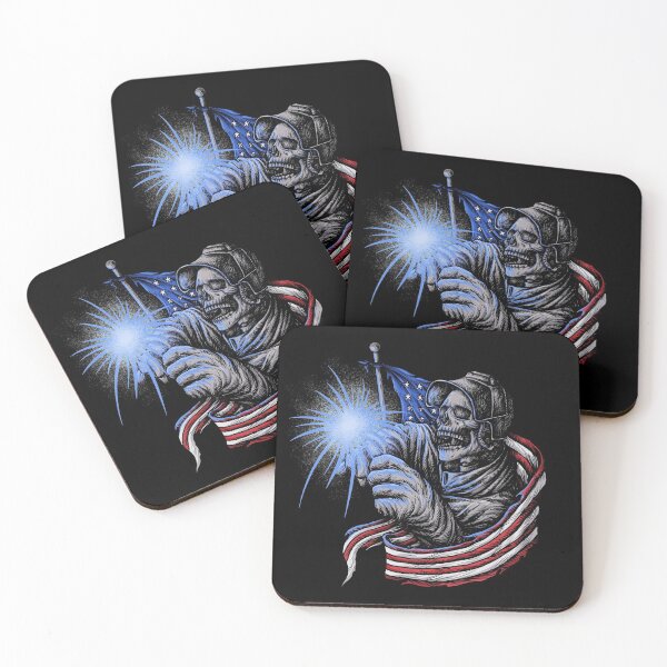 Item preview, American Welder Skull Blue designed and sold by damnoverload.
