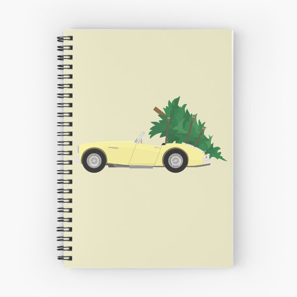 Item preview, Christmas Austin Healey 100/6 Sports Classic Car (Primrose) with tree on the boot designed and sold by JHMimaging.