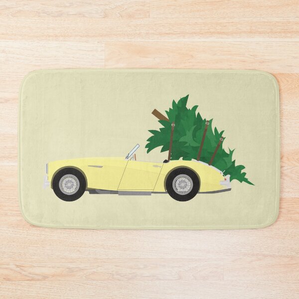 Item preview, Christmas Austin Healey 100/6 Sports Classic Car (Primrose) with tree on the boot designed and sold by JHMimaging.