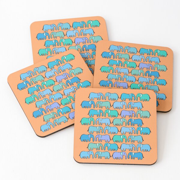 Item preview, Cute and Colorful Elephant Pattern (orange) designed and sold by Davey's Designs.