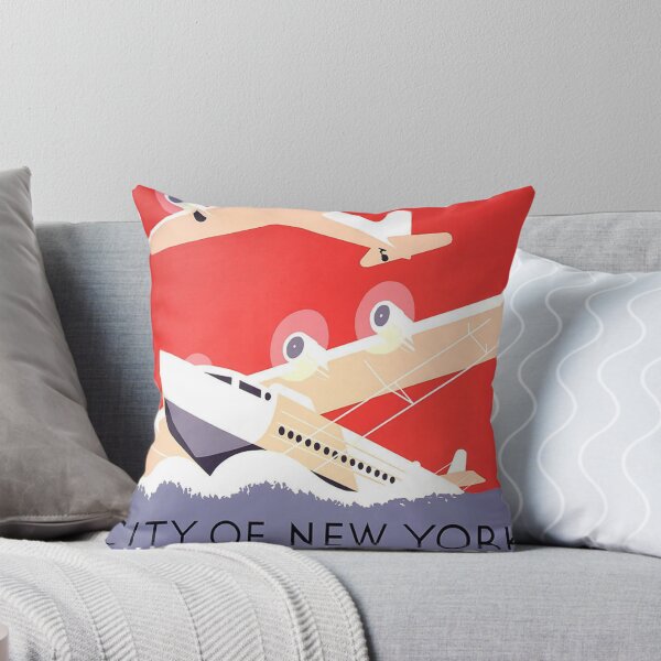 Item preview, retro classic New York municipal airports poster designed and sold by CorasPosters.