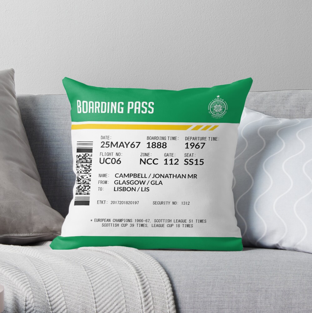Boarding Pass 5748x5748 px CLT1 Throw Pillow