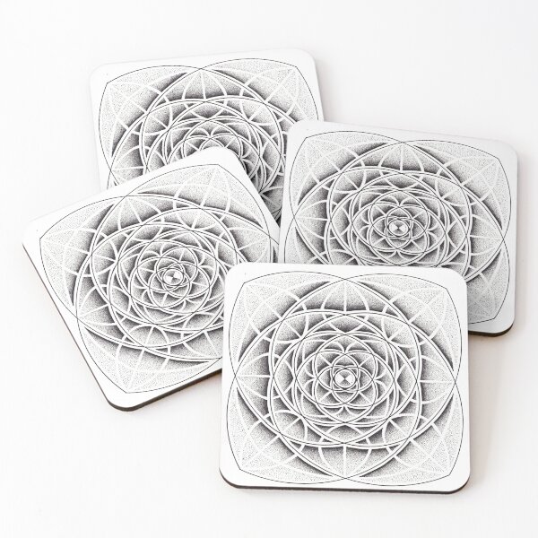 Item preview, Fibonacci Spiral Mandala designed and sold by René Voortwist Pen and Ink art.
