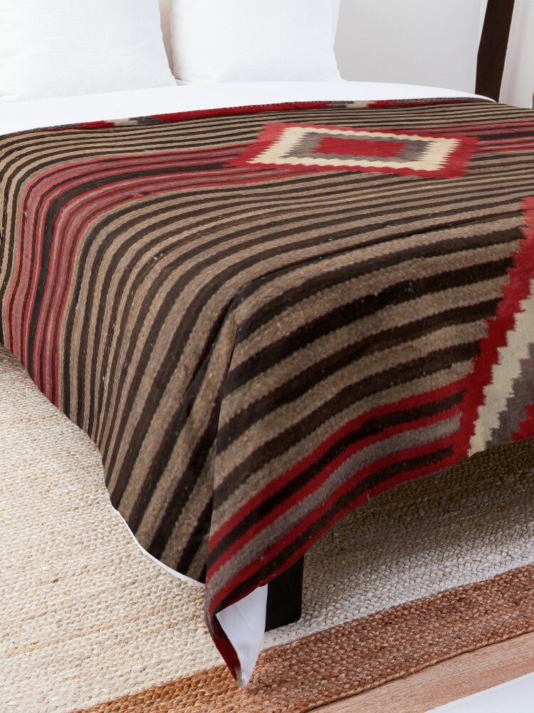 Alternate view of 1905 NAVAJO INDIAN WEARING BLANKET Comforter