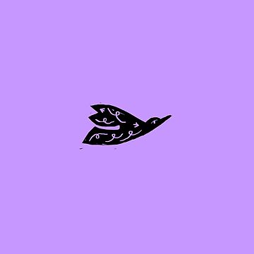 Artwork thumbnail, Illustration of a flying bird on a lilac horizont by luisinasalce