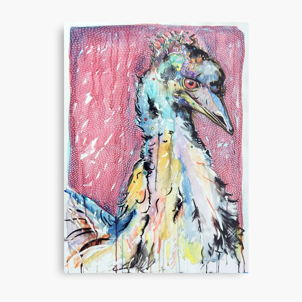 Emu with red Metal Print