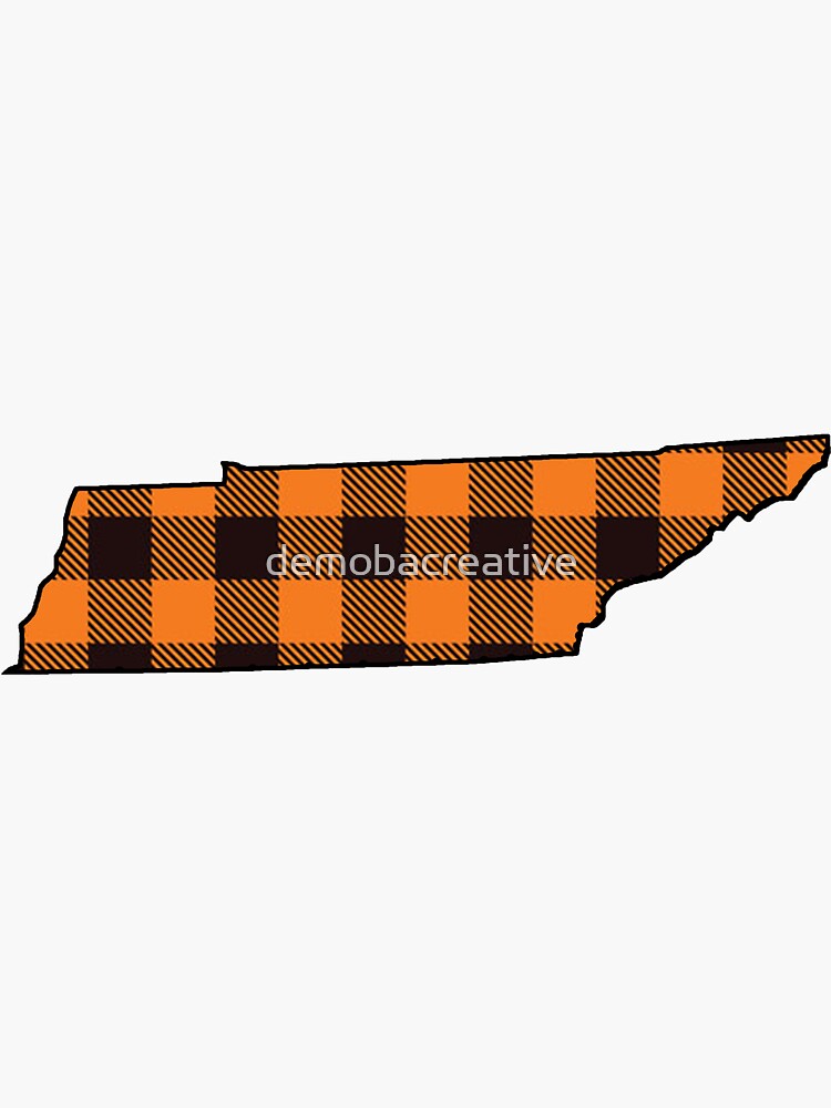 Tennessee in Orange Plaid Sticker