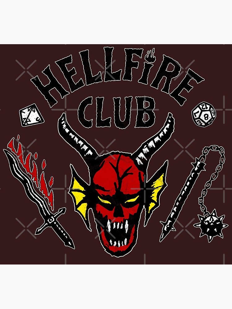 T Shirt Stranger Things Hellfire Club "The Hellfire Club - Distressed w/ Black Text" Poster by GapplePhotos