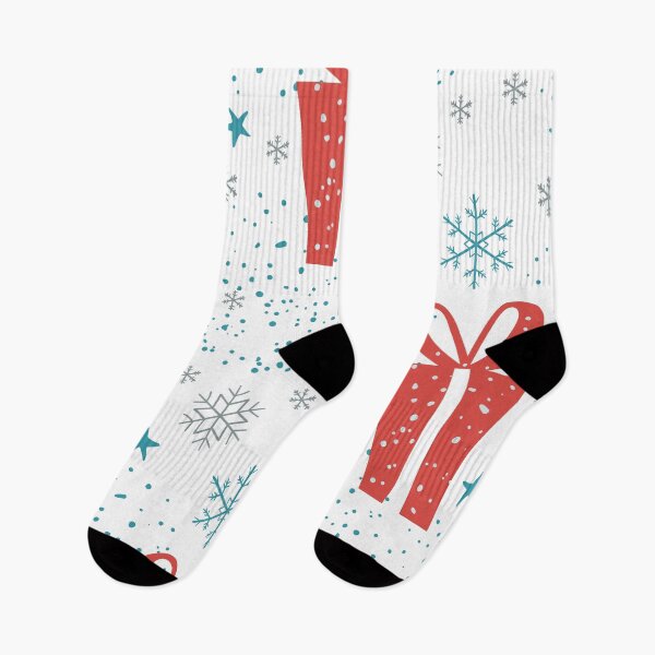 Item preview, Winter Gift Christmas seamless pattern. red gifts, blue snowflakes on white background. Christmas seamless pattern designed and sold by Olgus.